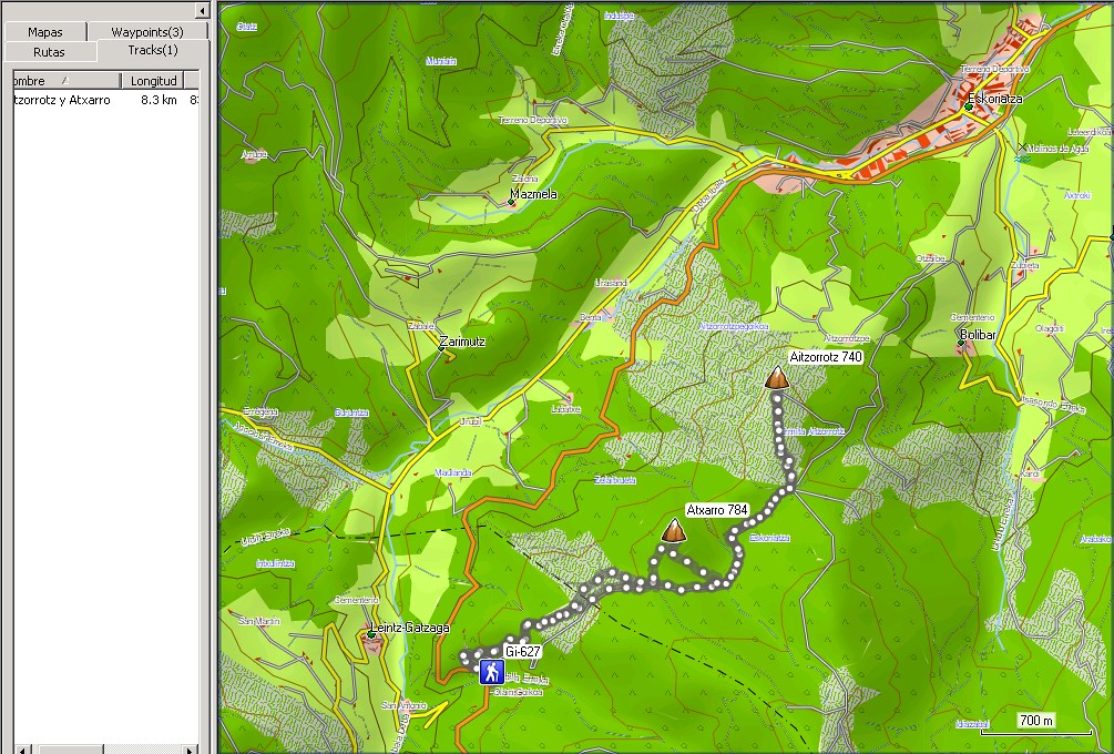 Mapa 2013_08_17 Aitzorrotz y Atxarro