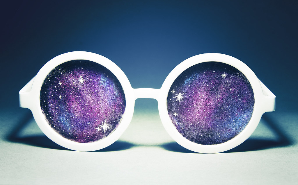 galaxy glasses, space glasses, starry glasses, nebula glasses, nylon glasses