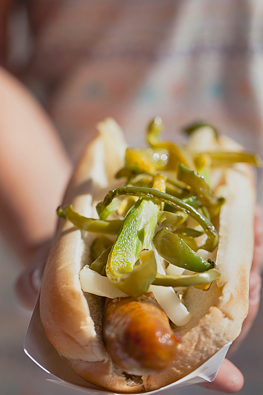 Italian sausage in a bun (hotdog) photo by Jackie Alpers
