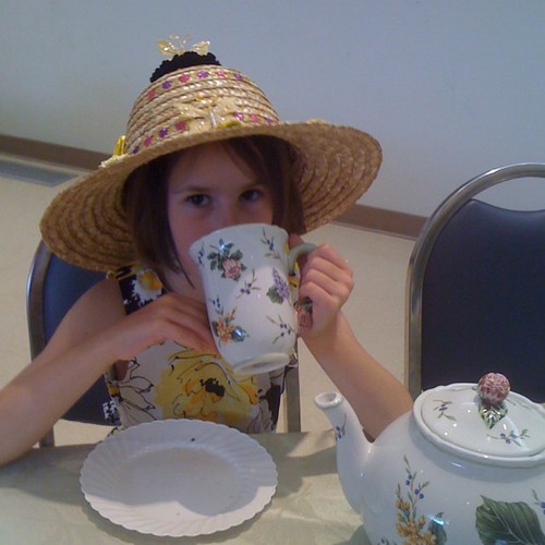 Her tea cup is bigger than her head #allhailhala