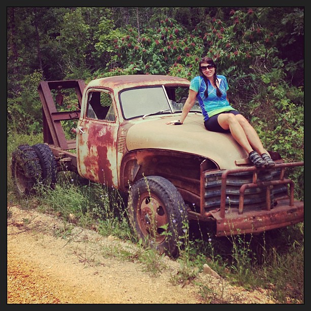 The things you find on an old #gravel road. #chevy #bike #middlefork