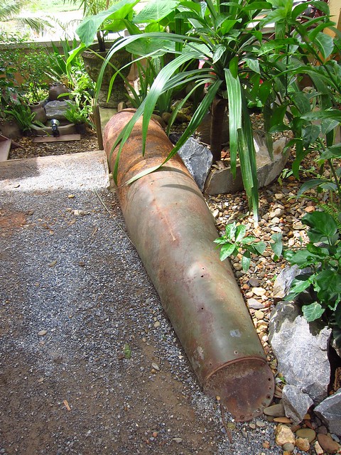 Bomb Casing used in Planter Bed