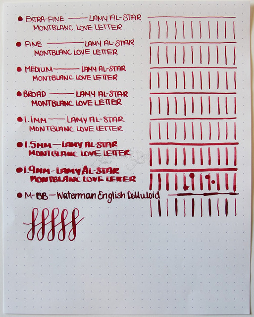 Montblanc Je T'aime Love Letter Ink Writing Samples