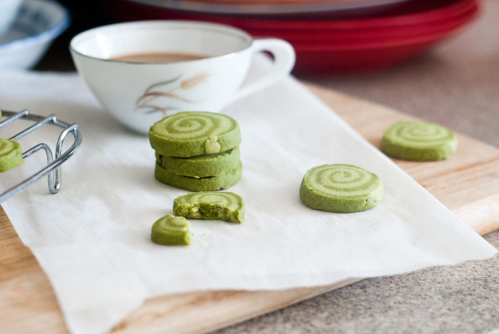 Coffee and matcha shortbread cookies.