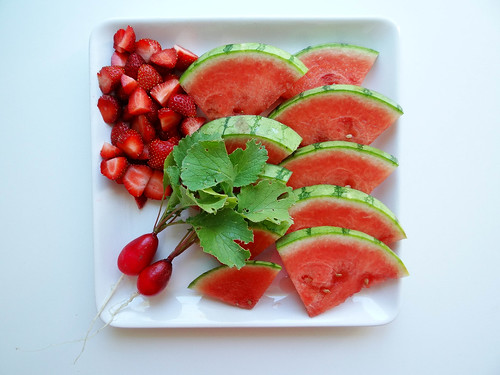 watermelon, radish & strawberry plate