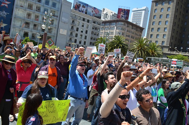 March against Monsanto rally in San Francisco's Union Square