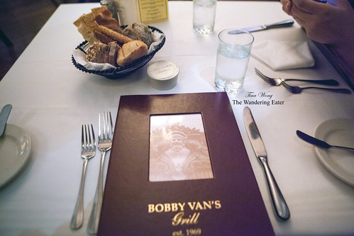Bread basket and Bobby Van's Grill menu