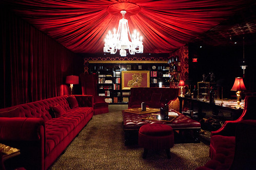 Inside the Red Room (an insider's club room) of Raymond Vineyards