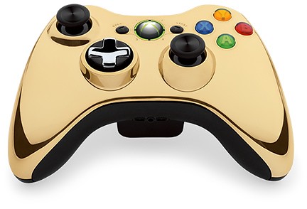 MICROSOFT - Manette Xbox 360 Officiel Chrome Edition gold X360