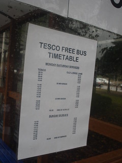 Tesco Free Bus Timetable