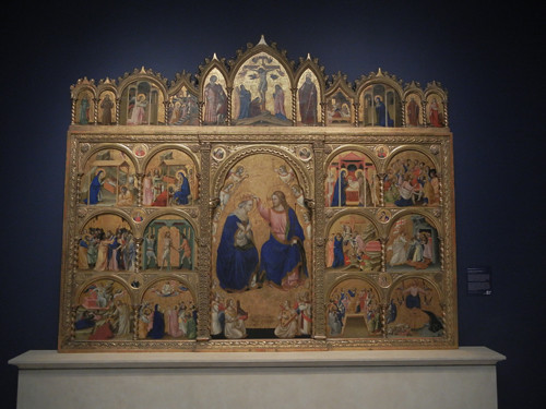 DSCN7700 _ Coronation of the Virgin Altarpiece, 1344, Guariento di Arpo ( c. 1310 -c.1370), Norton Simon Museum, July 2013