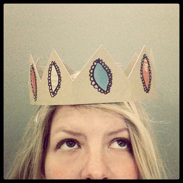 Today I made an #upcycle paper crown  for a coworker's birthday.