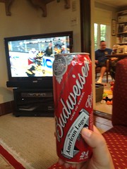 Hockey + a giant beer + Uncle Grant by Guzilla