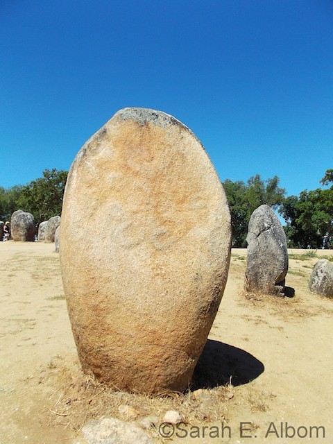 Almendres Cromlech - standing stones 2,000 years older than Stonehenge.  Located in Évora , Portugal 