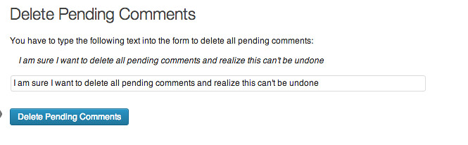 Delete pending comments