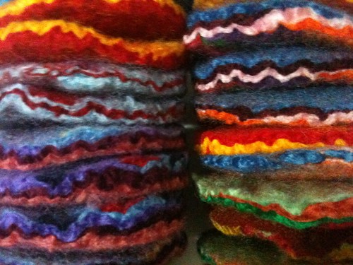 Felted brooch bases