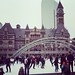 People skating at Nathan Phillips Square. Which, in my house, we call Nathan Fillion Square.