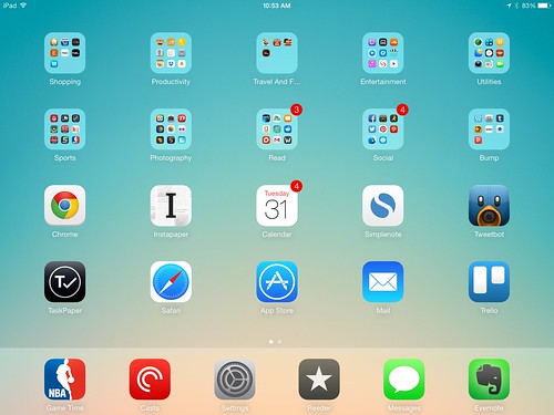 What my iPad Home Springboard Looks like on the last day of 2014 by bump