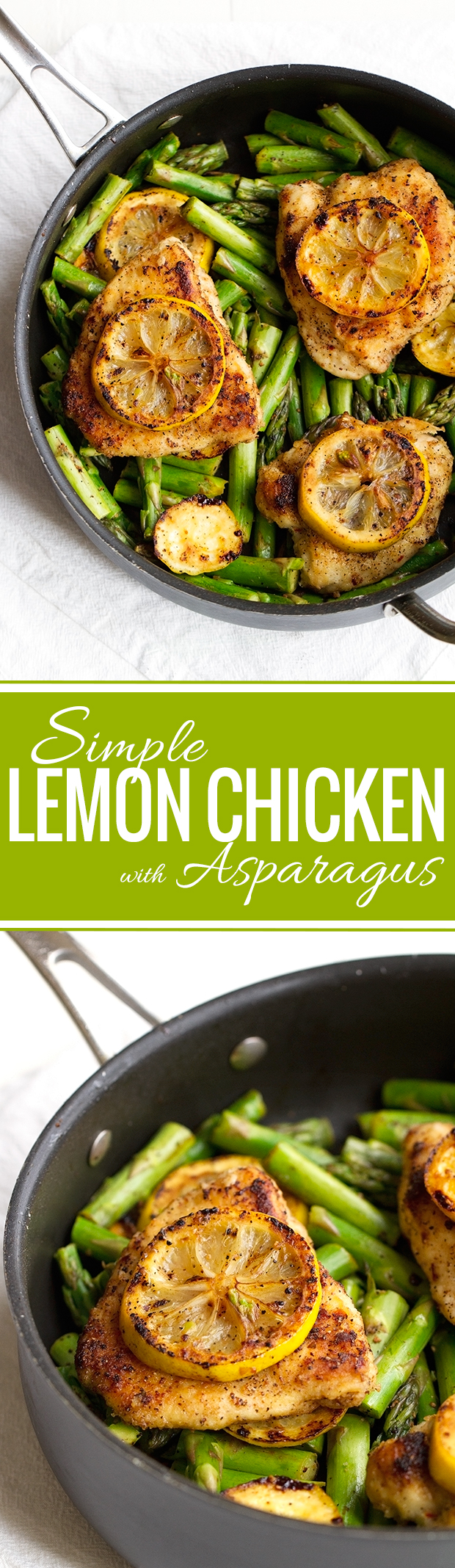 Simple Lemon Chicken with Asparagus - This recipe takes just 25 minutes and less than 10 ingredients! #chicken #lemonchicken #asparagus | Littlespicejar.com