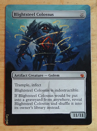 Blightsteel Colossus Magic the gathering altered art MTG alter yawg07