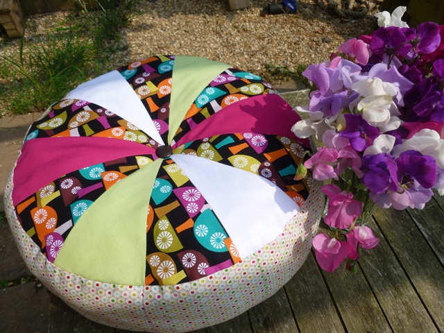 Sprocket pillow from tutorial at Cluck Cluck Sew