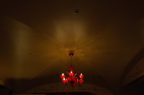 red chandelier