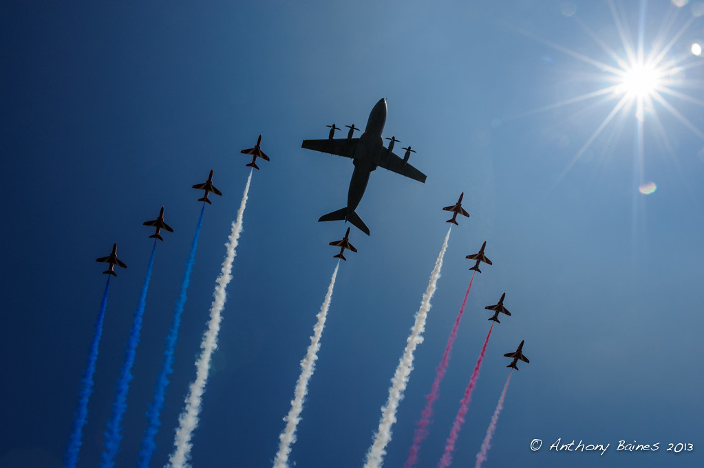 Airbus Military A400M and the Red Arrows