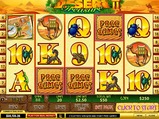 free Desert Treasure 2 free spins feature