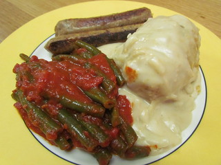 Potato Gratin; Green Beans Cookies with Garlic, Tomato adnd Olive Oil