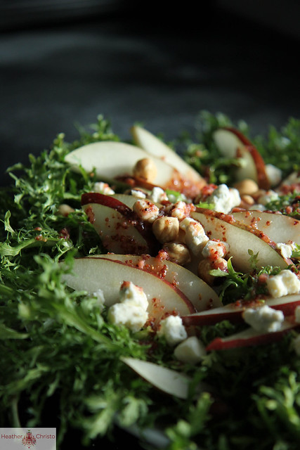 Frisee and Pear Salad with Cranberry Mustard Vinaigrette