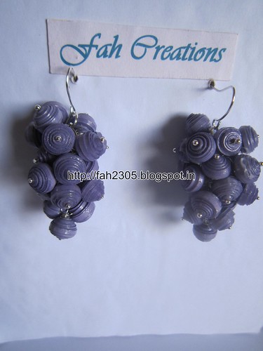 Handmade Jewelry - Paper Bead Grapes Earrings (Purple) by fah2305