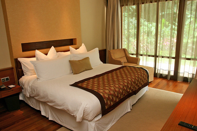 Luxurious beds, as usual, at the Villas