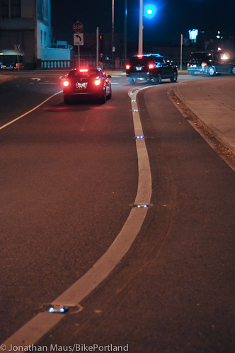 LED bike lane lights on NE Couch-5