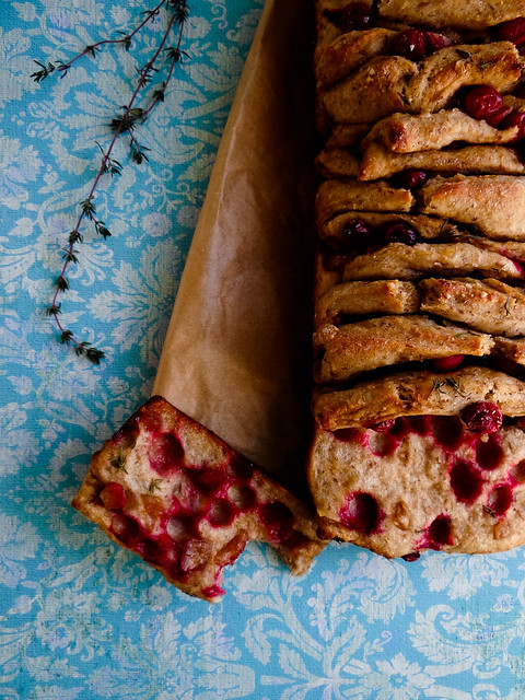 cranberry ginger pull apart bread