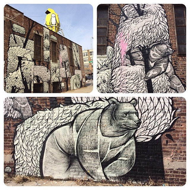 Bears attack Bklyn! Troutman Street #streetart