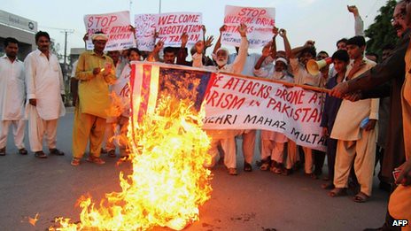 Anti-drone protest in Pakistan. The United States has killed thousands through drone assassinations. by Pan-African News Wire File Photos