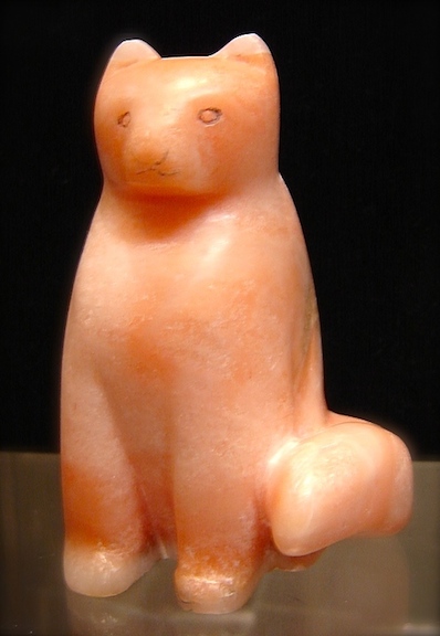 Hand-carved stone cat, by Tom Reid