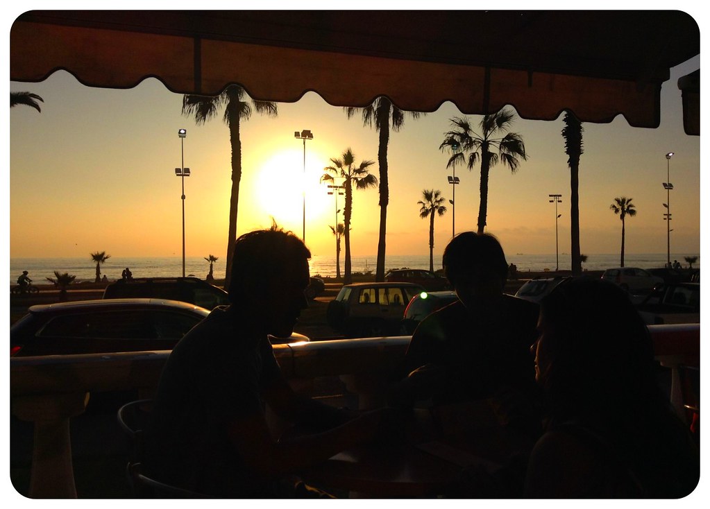 iquique cafe at sunset