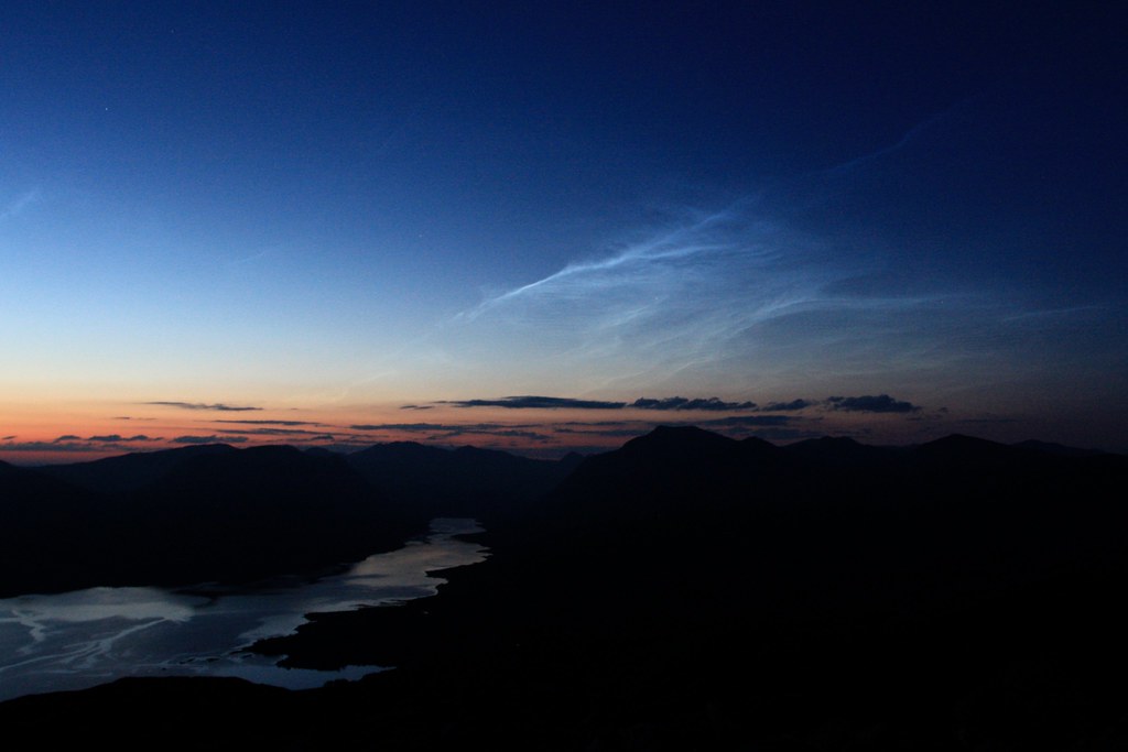 Noctilucent clouds above Loch Etive