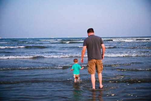 Dad and Toddler in the Ocean