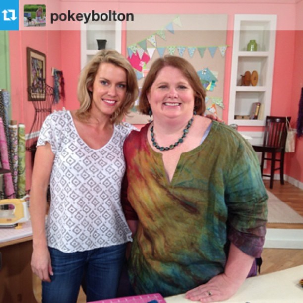 Last one! Here Pokey is leaving to start planning for the next day of #QATV taping, while I've got to tape a 70 workshop video! It was a lot of work, but now it's done! Thanks to Pokey for capturing my day!! #Repost from @pokeybolton with @repostapp