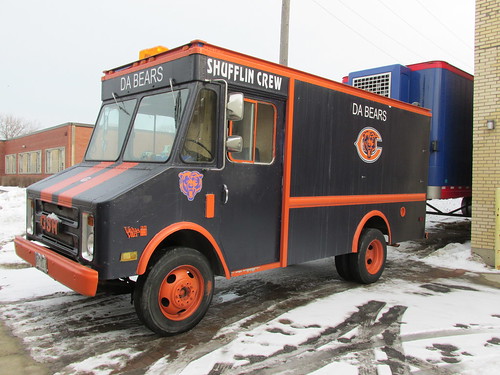 Chicago Bears "Shufflin Crew" Chevrolet stepvan truck.  Morton Grove Illinois.  December 2013. by Eddie from Chicago