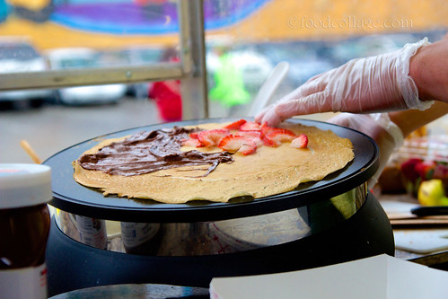 The making of a Strawberry Nutella Crepe at Pgh Crepes Cart