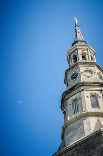 St Philips Church Steeple and Moon