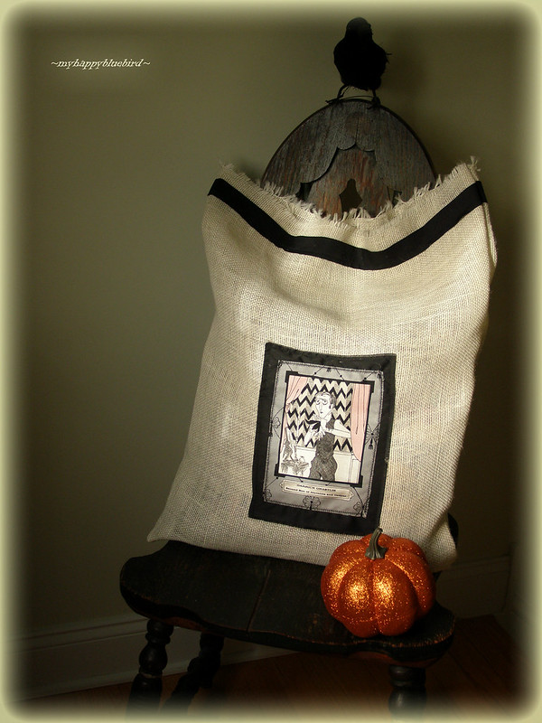 ~ burlap sack style pillow cover...