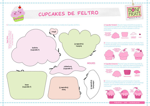 Cupcakes de Feltro (PAP com molde)