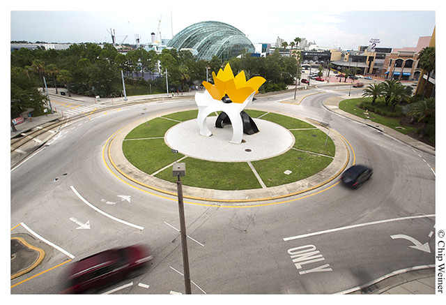 Traffic circle with chicken 07-23-13