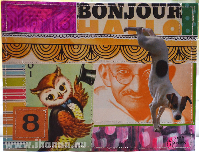 DIY Postcard Pop Art Collage - Wise Old Owl