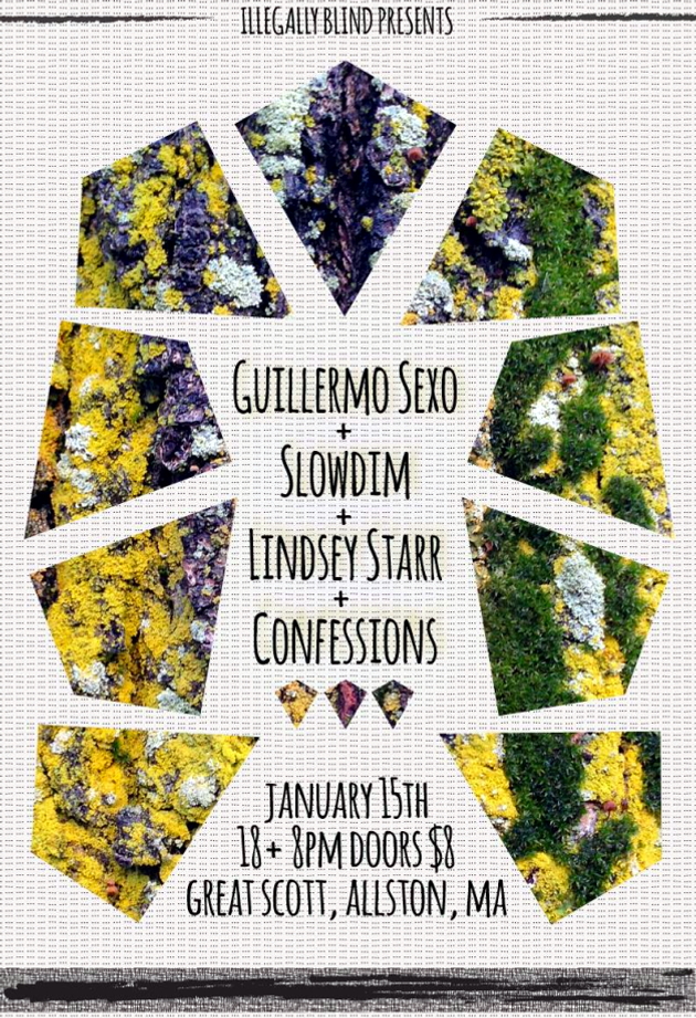 Guillermo Sexo, Slowdim, Lindsey Starr, Confessions | Great Scott | 15 Jan.