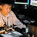 Postdoctoral researcher Young-Shin Park characterizing emission spectra of LEDs  in the Los Alamos National Laboratory optical laboratory.